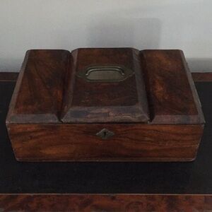 Victorian walnut smokers trinket box